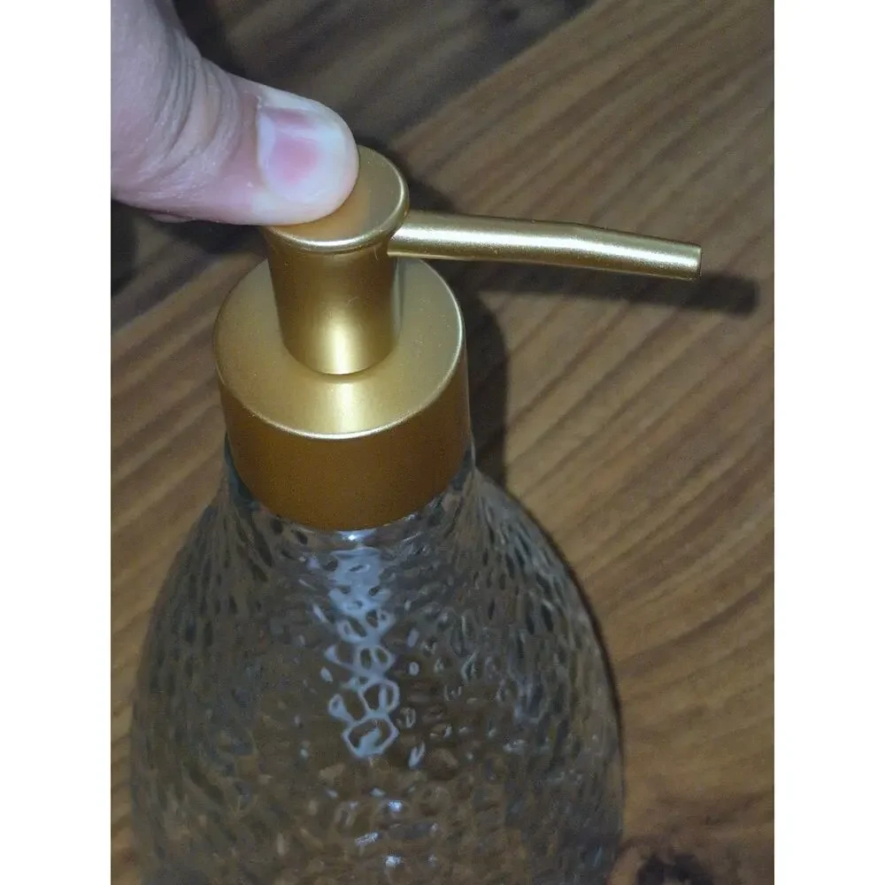 Amazon Soap Dispenser Pump Glass Bottom Gold Pump Down Beaker Shape S22